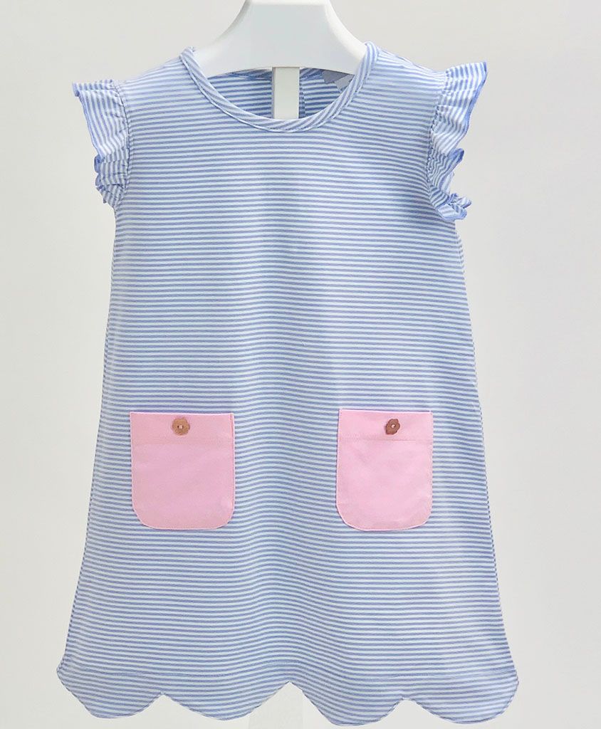 Blue Stripe A-Line Dress
