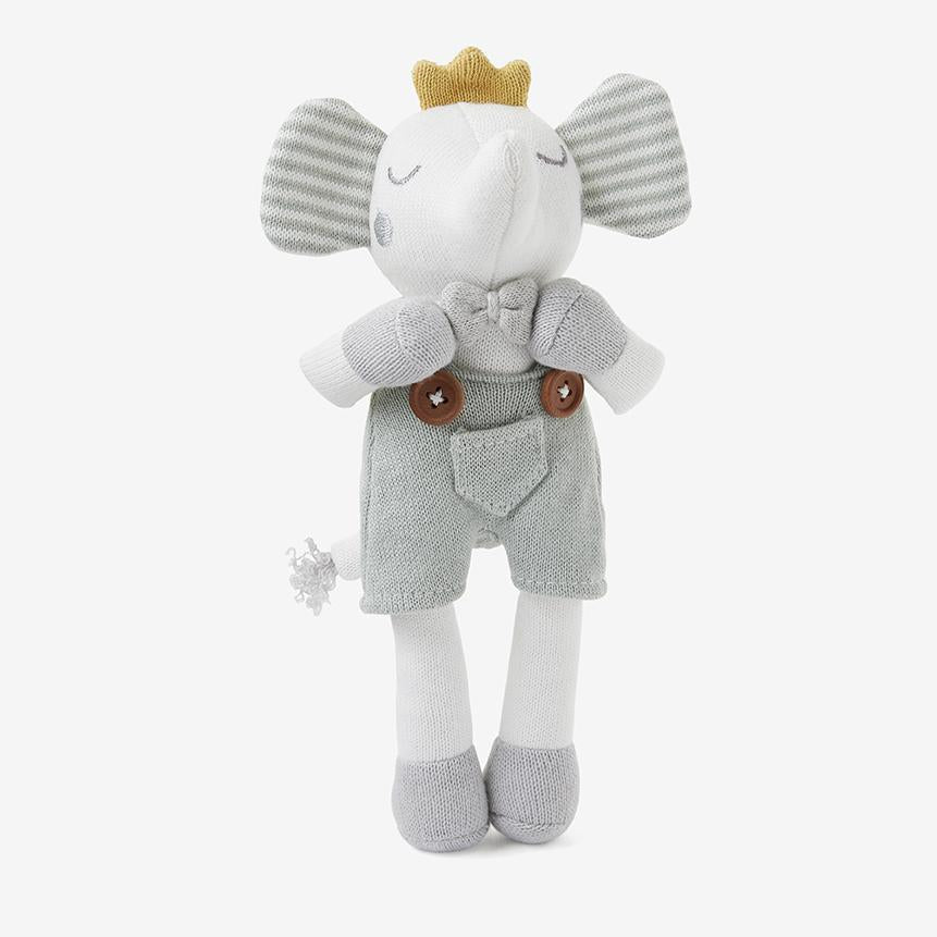 8" Mini Elephant Prince Baby Knit Toy