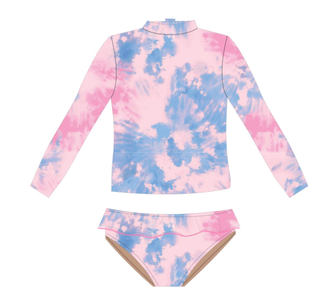 Rashguard Set Sunset Tie Dye Swimsuit