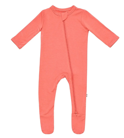 Solid Zippered Footie Melon