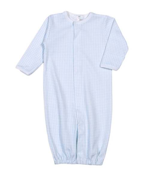 Blue Gingham Pima Converter Gown