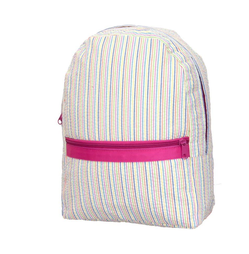 Medium Seersucker Backpack - rainbow