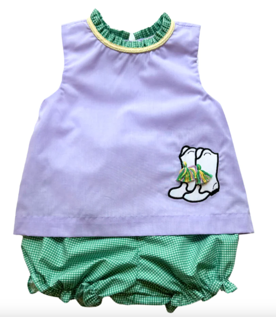 Mardi Gras Marching Boots Bloomer/Short Set