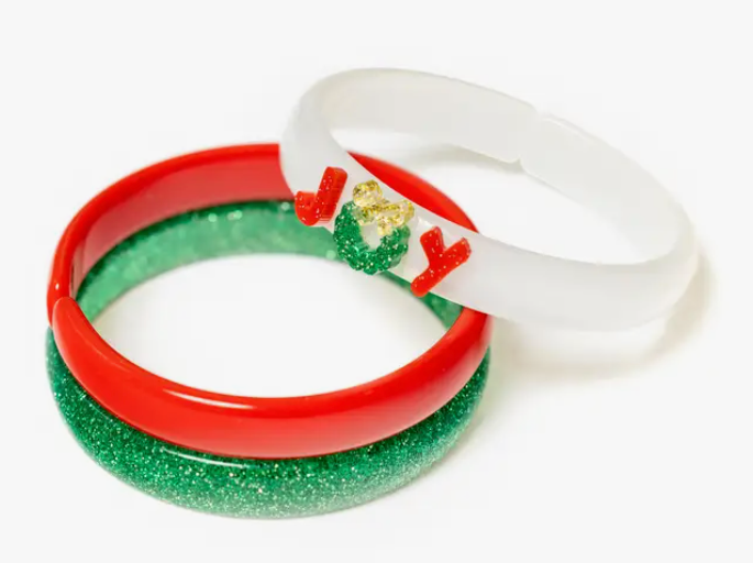 Christmas Joy Green Bangle Set