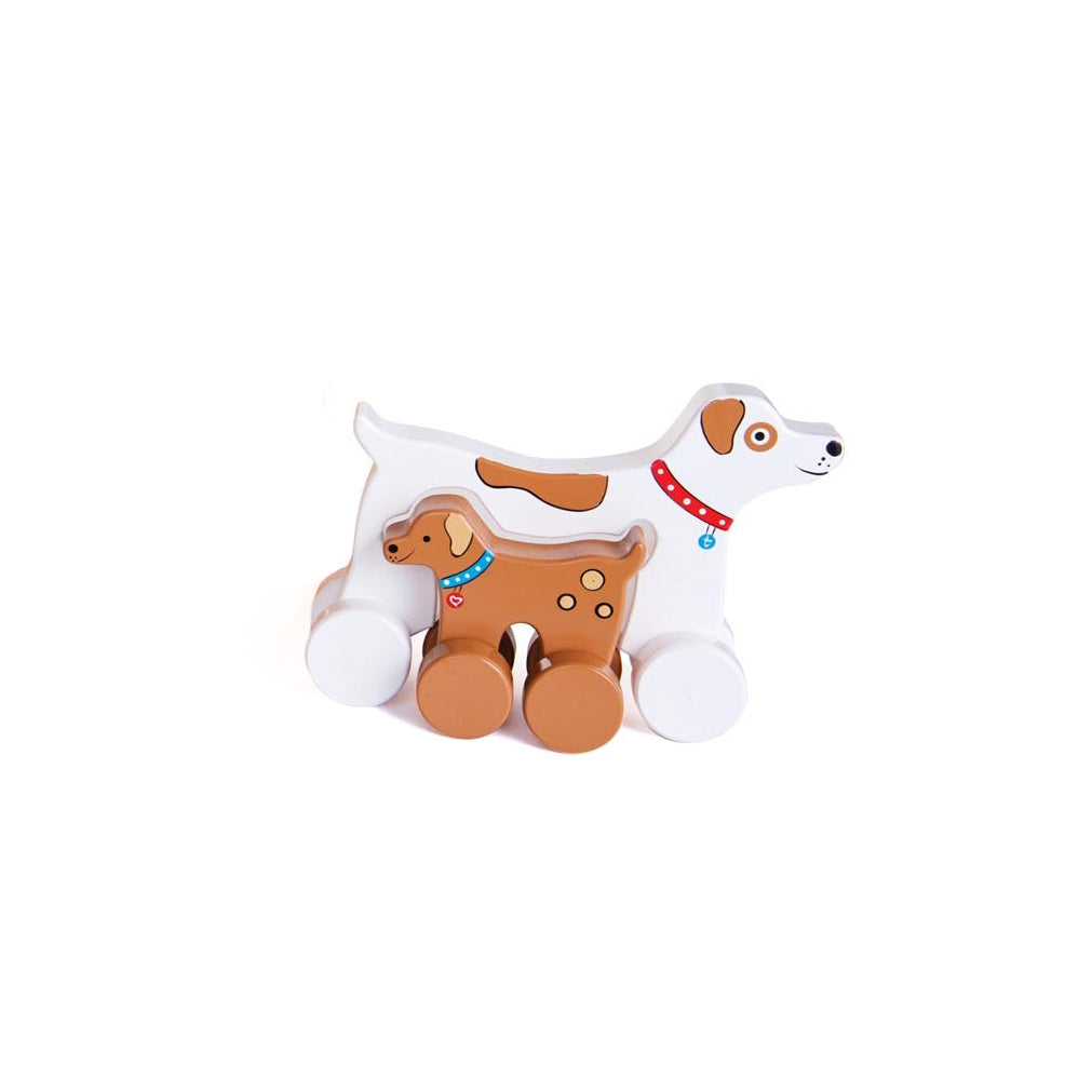 Dog Mommy and Baby Wooden Roller