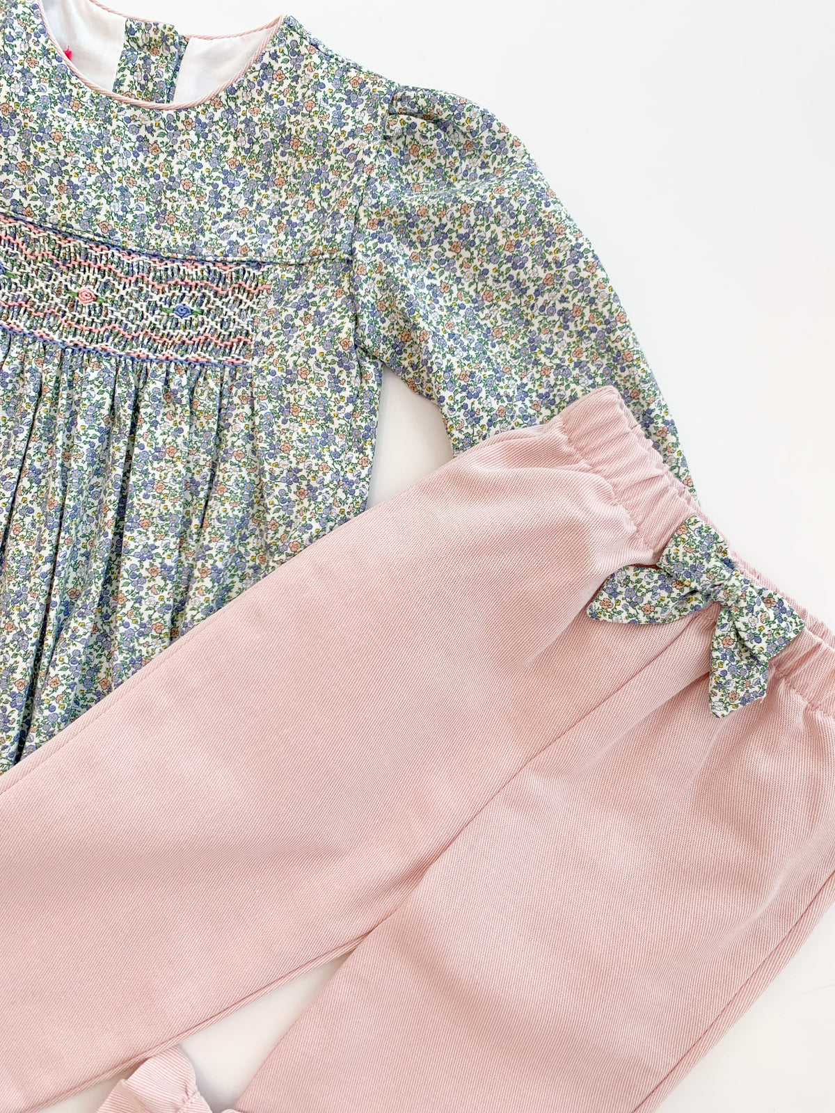 Group 6 Smocked Blouse Pant Set Long Sleeve 3005N