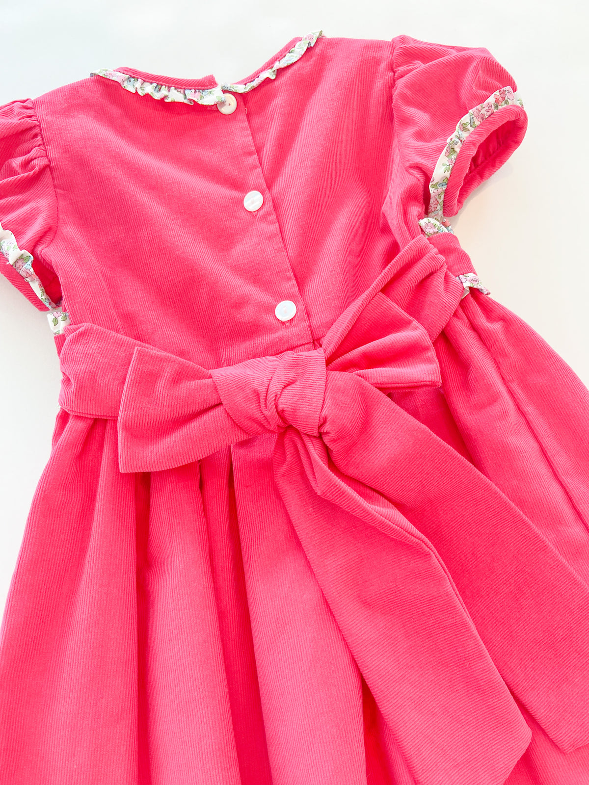 Hot Pink Corduroy Dress Ruffle Collar