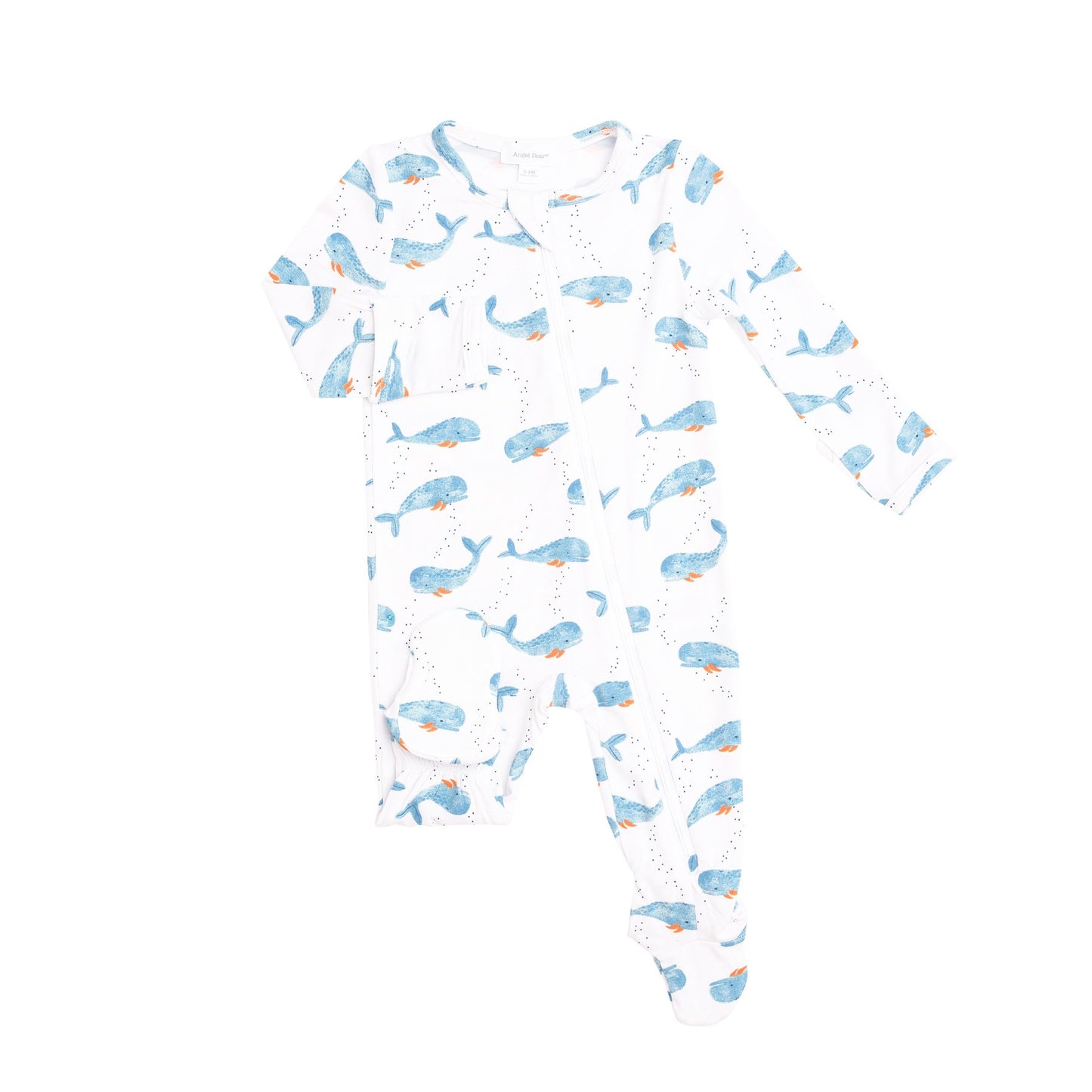 Cutey Whale Zipper Footie