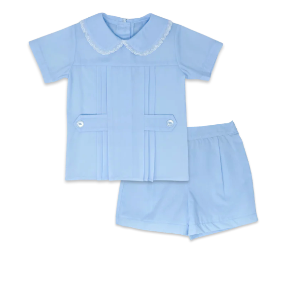 Andrew Short Set - Light Blue/Lace