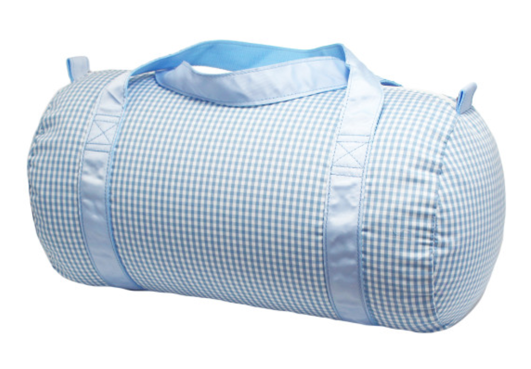 Gingham Medium Duffle Baby Blue