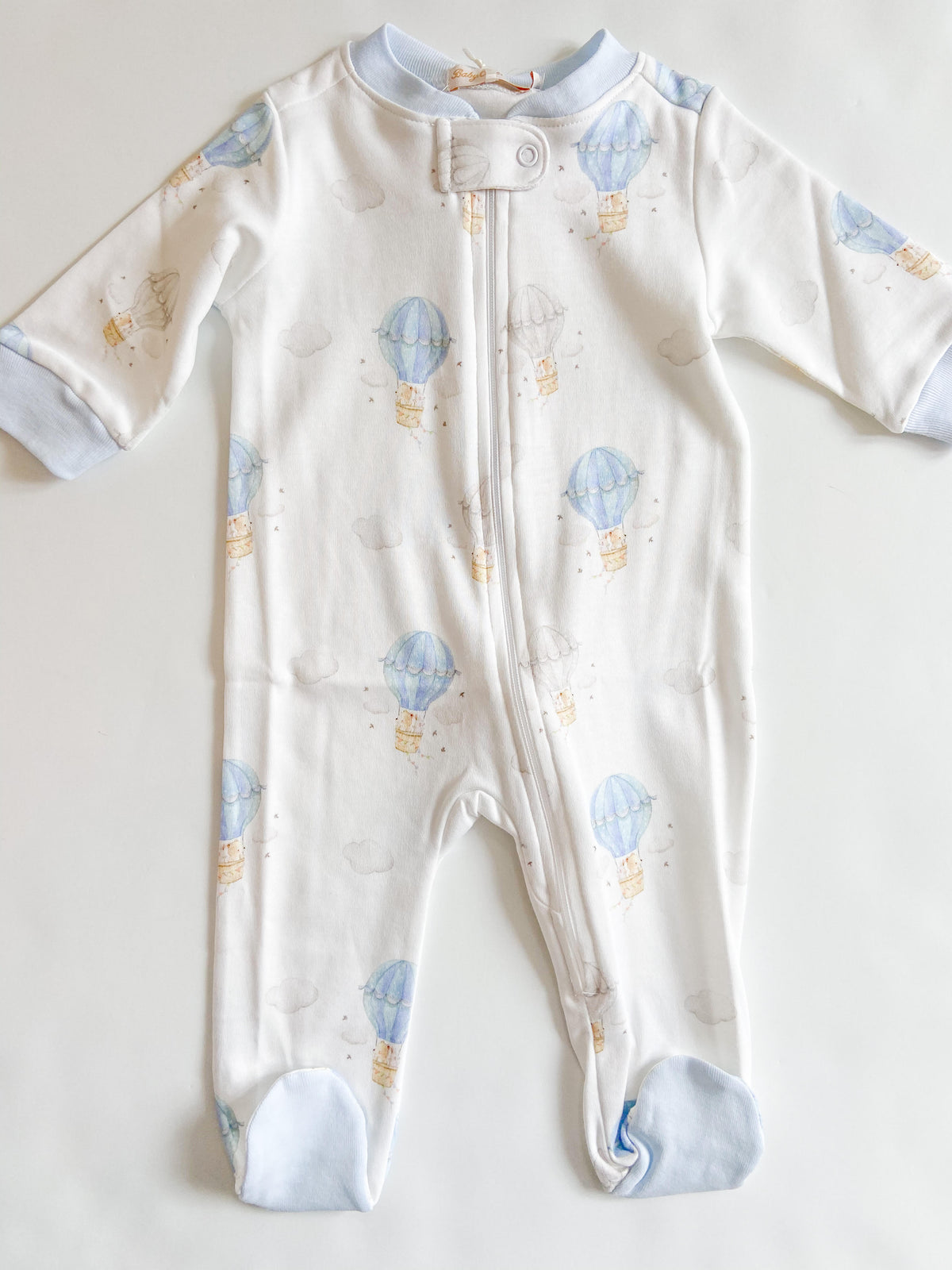 Let's Fly Together Zipped Footie Blue