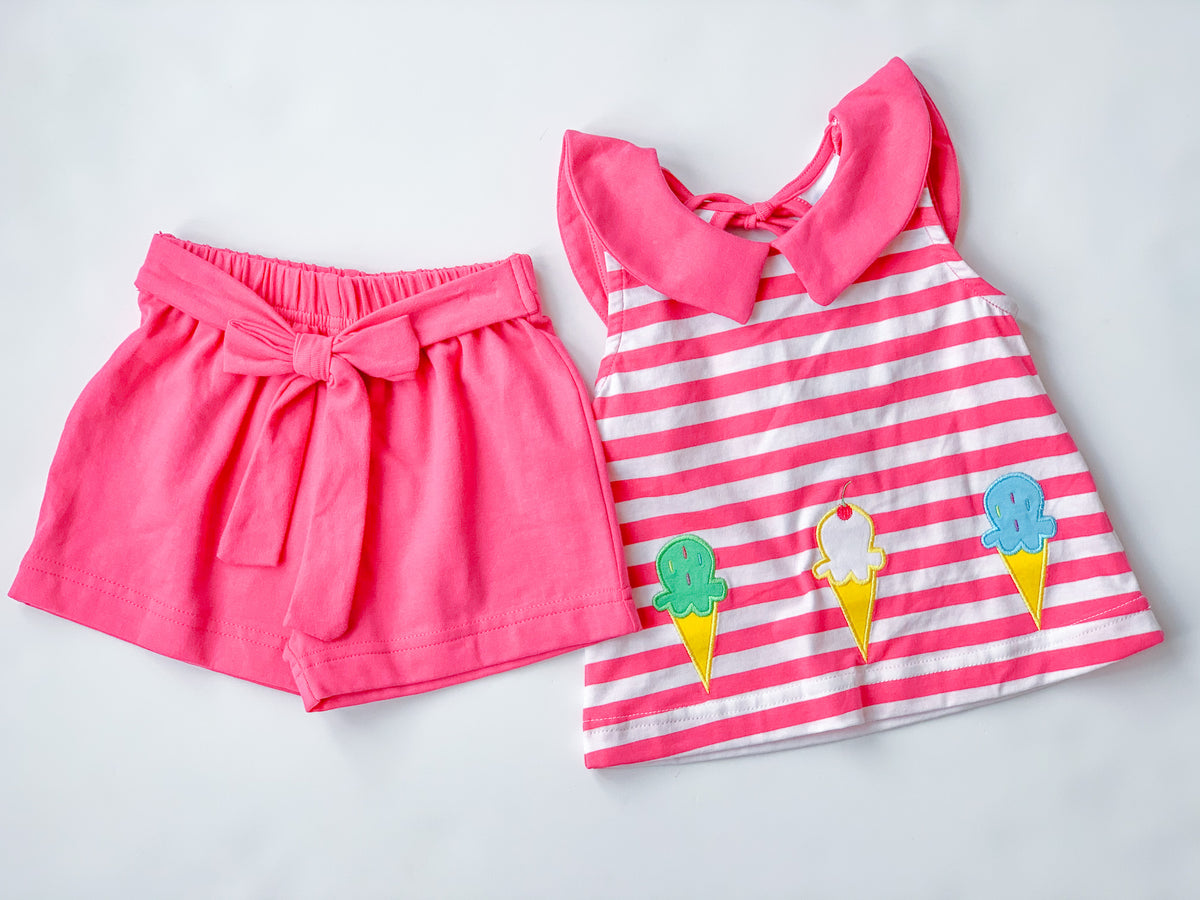 I Scream Short Set-Toddler girls