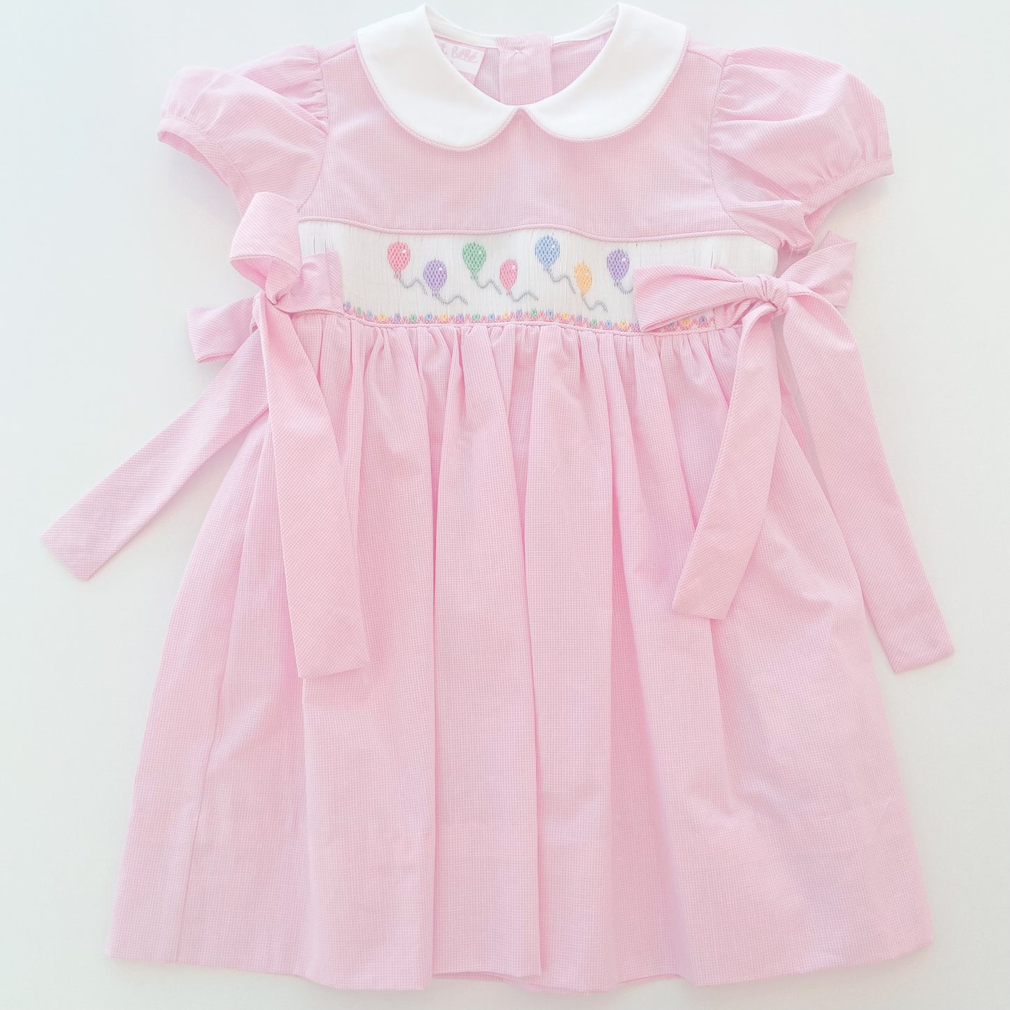 Birthday Balloons Dress White Collar