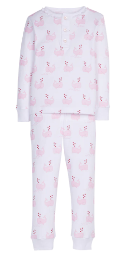 Pink Whales Ruffled Printed Jammies