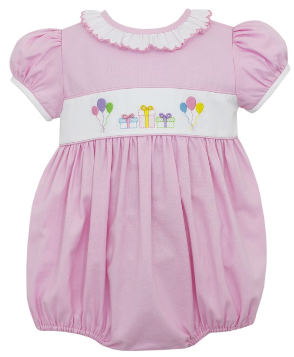 BIRTHDAY BUBBLE W/ WHITE SCALLOPED RUFFLE 702F