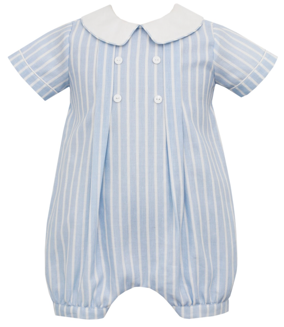 GROUP 2 Blue & White stripe boy's romper 3001H