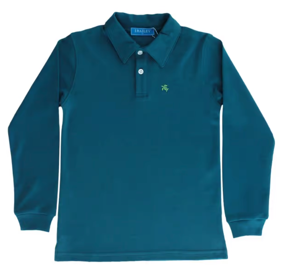 Harry Long Sleeve Polo Teal