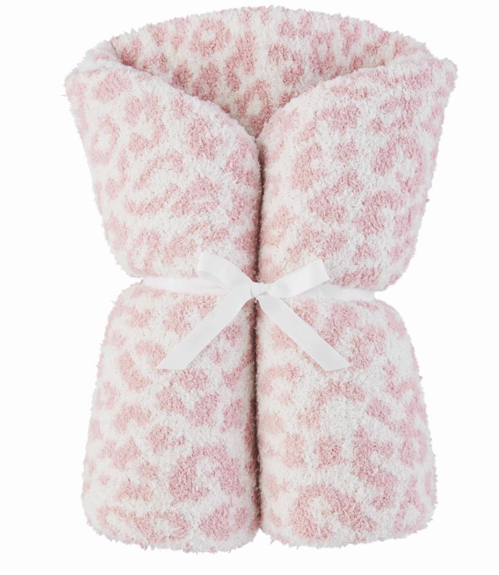 PINK CHENILLE LEOPARD MAT