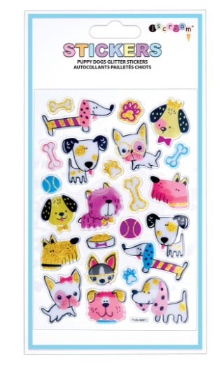 Puppy Dogs Glitter Stickers