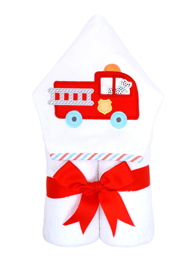 Firetruck Every Kid Hooded Towel