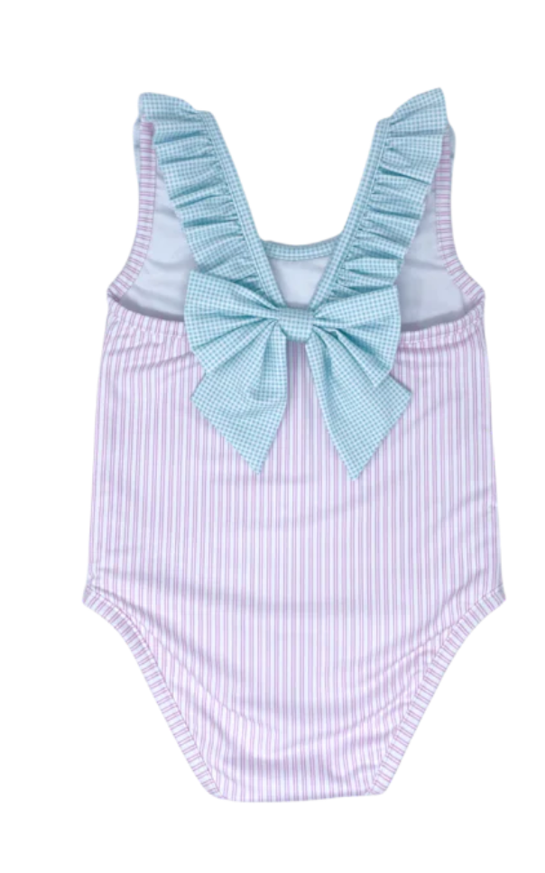 BORA BORA Sarah Swimsuit Pink Pinstripe