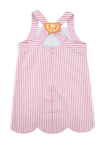 Seersucker Dress With Fruit Slices 4459