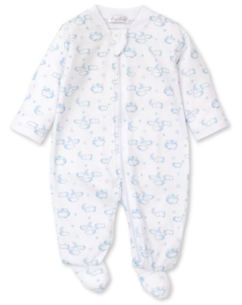 Twilight Twinkles Zipper Footie Blue