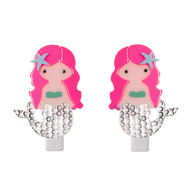 Pink Hair Mermaid Alligator Clips