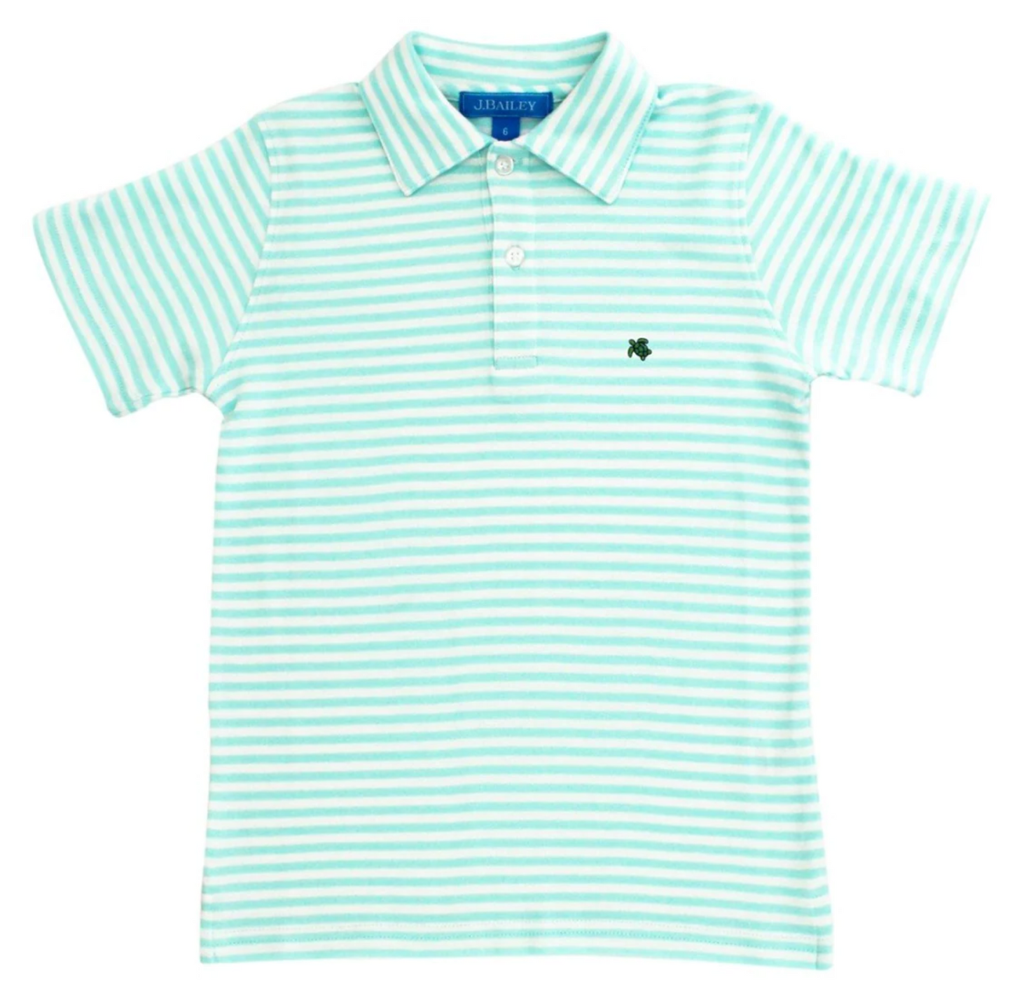 Henry Short Sleeve Polo Mint/White stripe 573