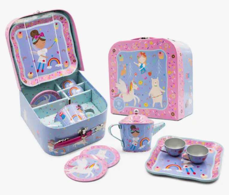 Rainbow Fairy 7pc Tin Tea Set