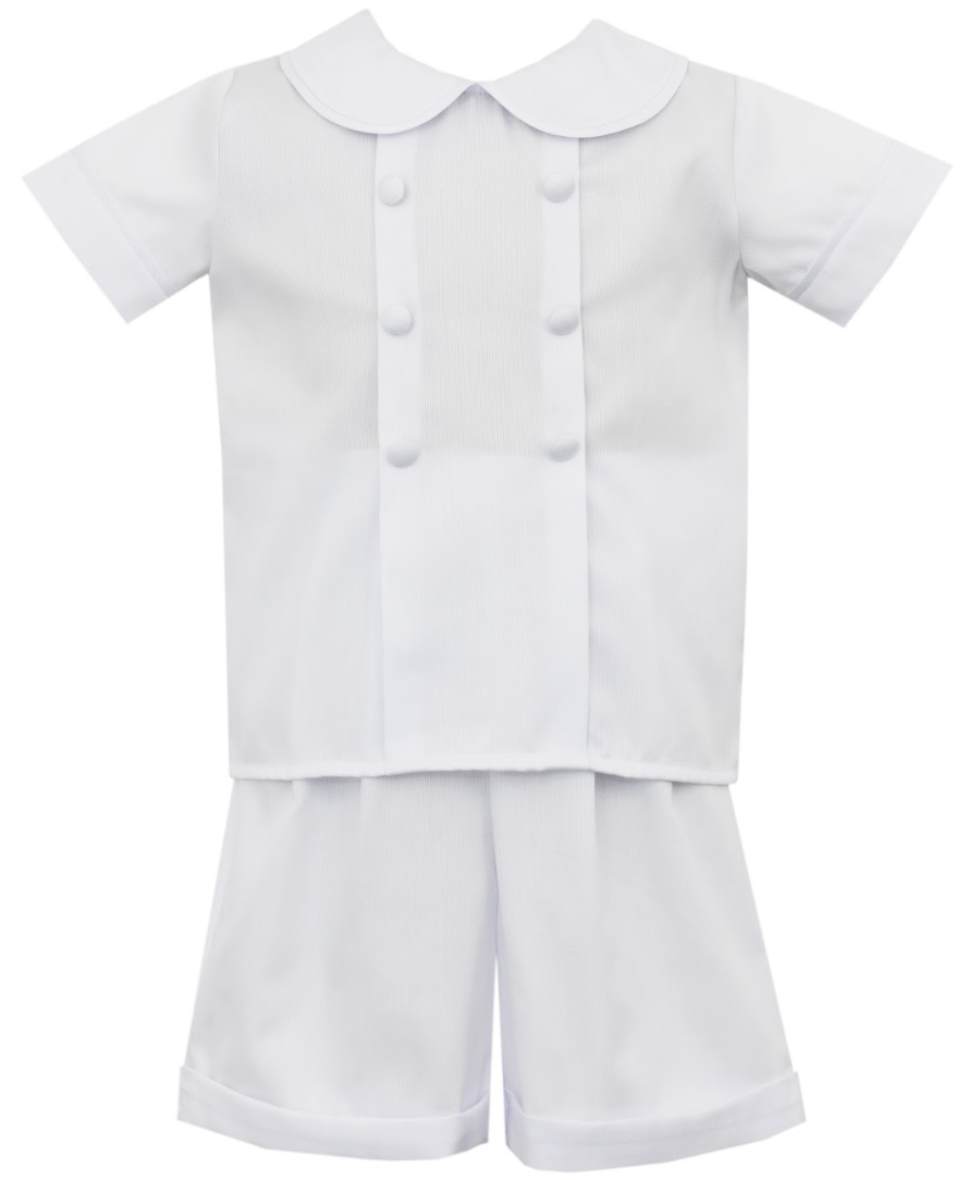 Group 1 White Pique Boy's Short Set 3000M