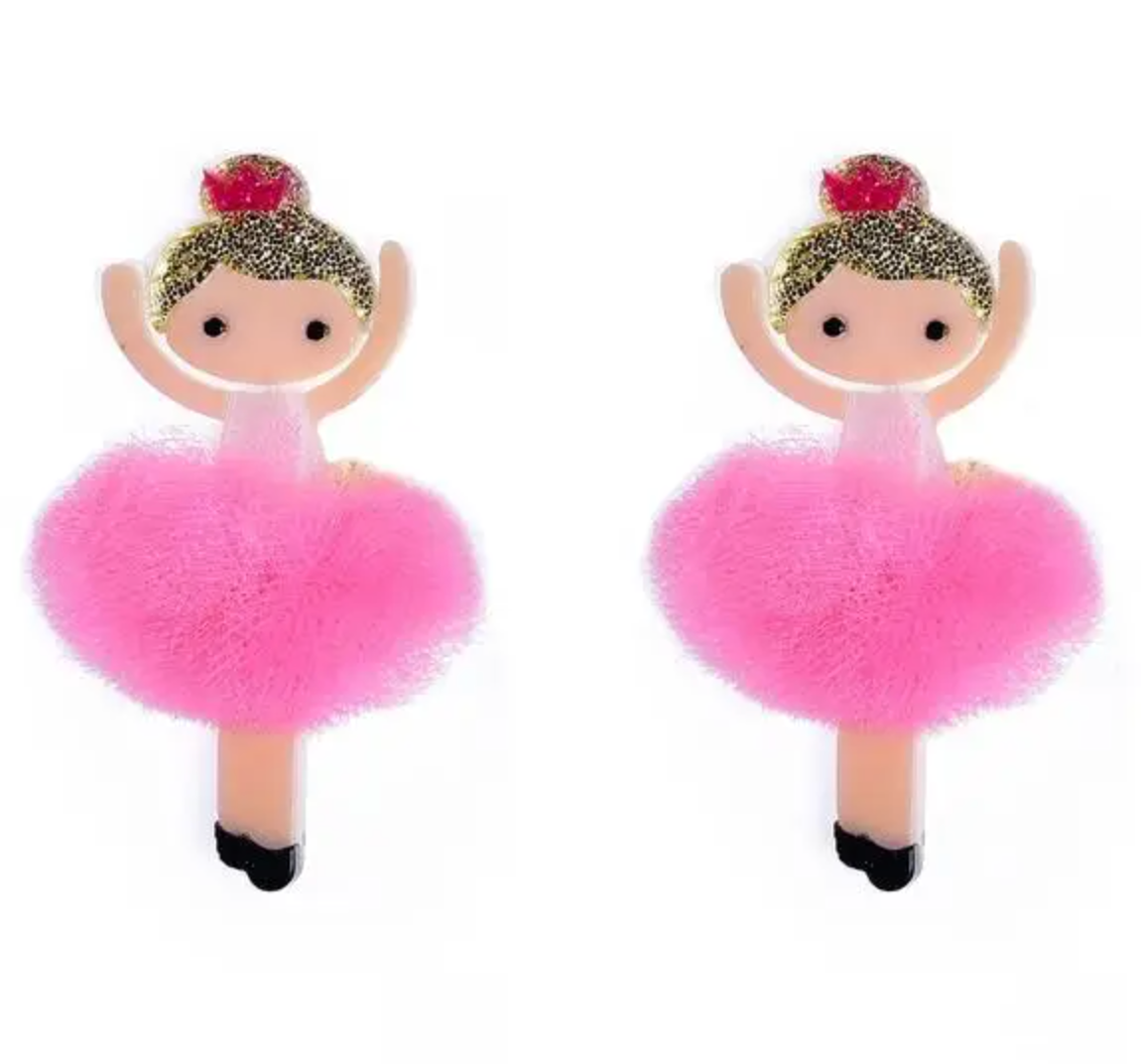 Hair Clip Ballerina Dark Pink Tutu