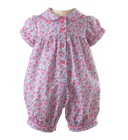 Pink Floral Babysuit