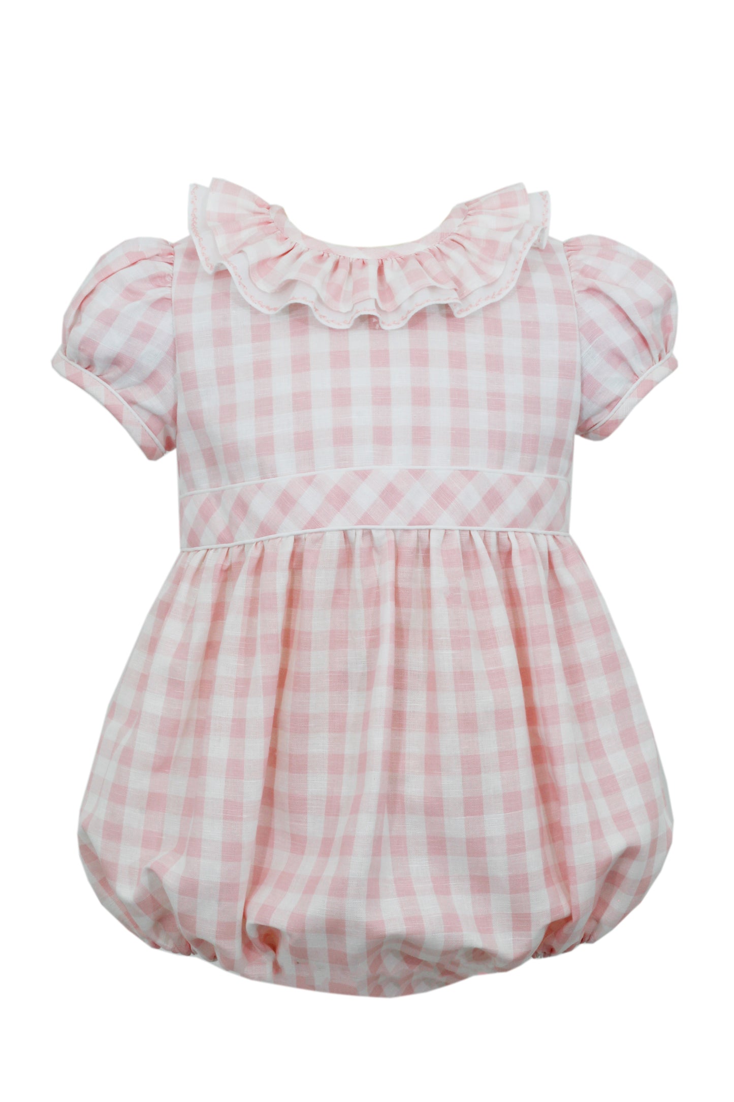 Pink Check Bubble Ruffle Collar 3010F