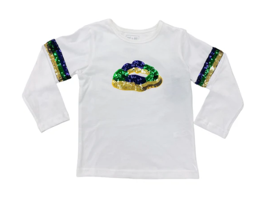 Mardi Gras Sequin King cake Shirt