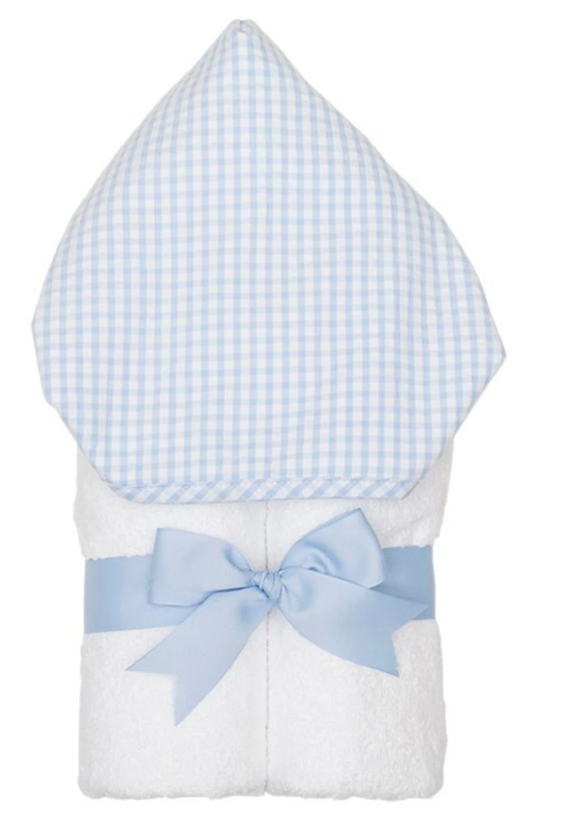 Check Every Kid Hooded Towel Blue