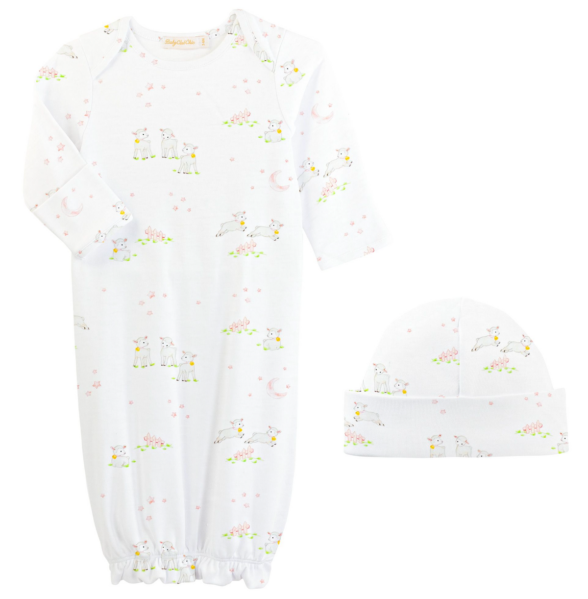 Baby Lamb Pink Gown and hat