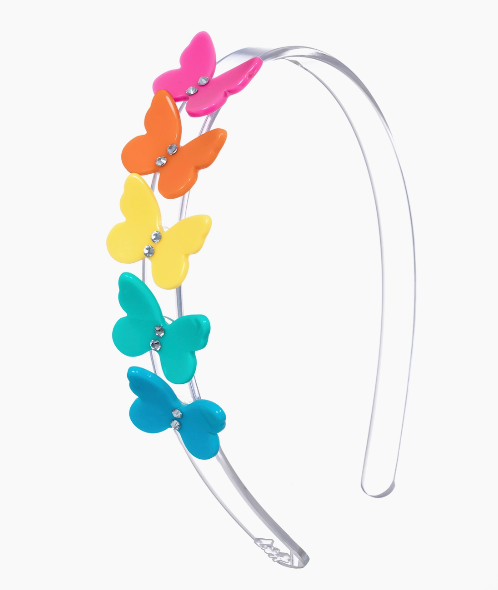 Vibrant Color Multi Butterfly Headband