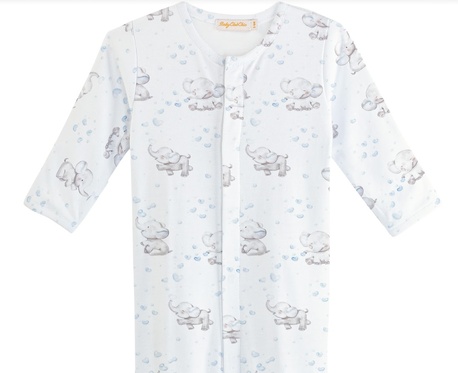 bubbly elephant blue footie