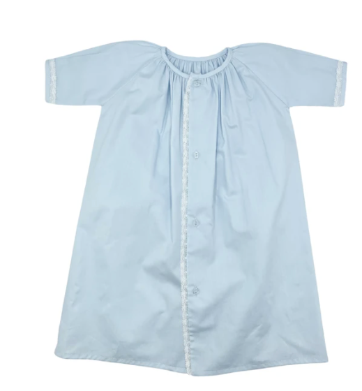 Day Gown Blue White Blank With Lace Trim