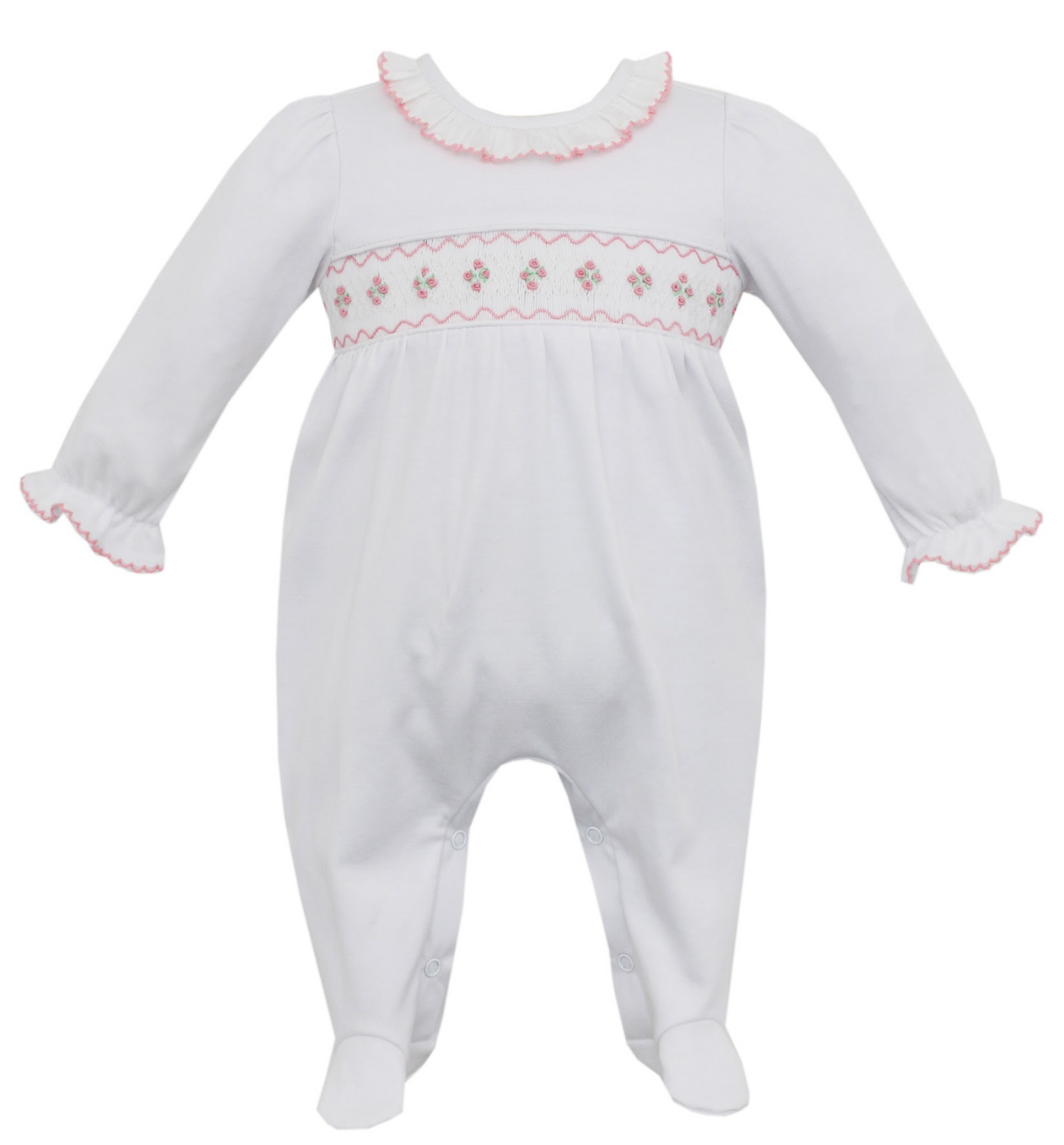 Shelby Girls Footie Geometric Smocking 400G
