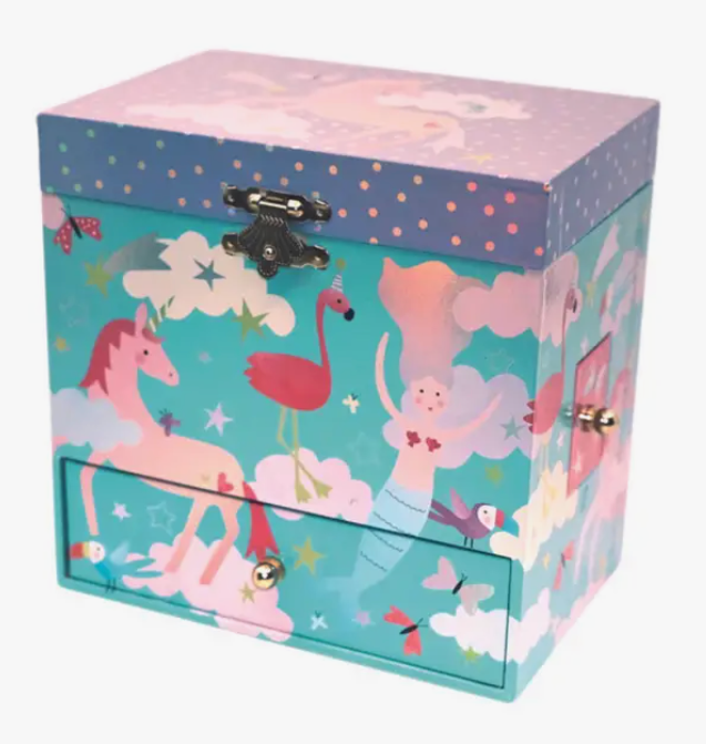 Musical Jewelry Box with 3 Drawers - Fantasy