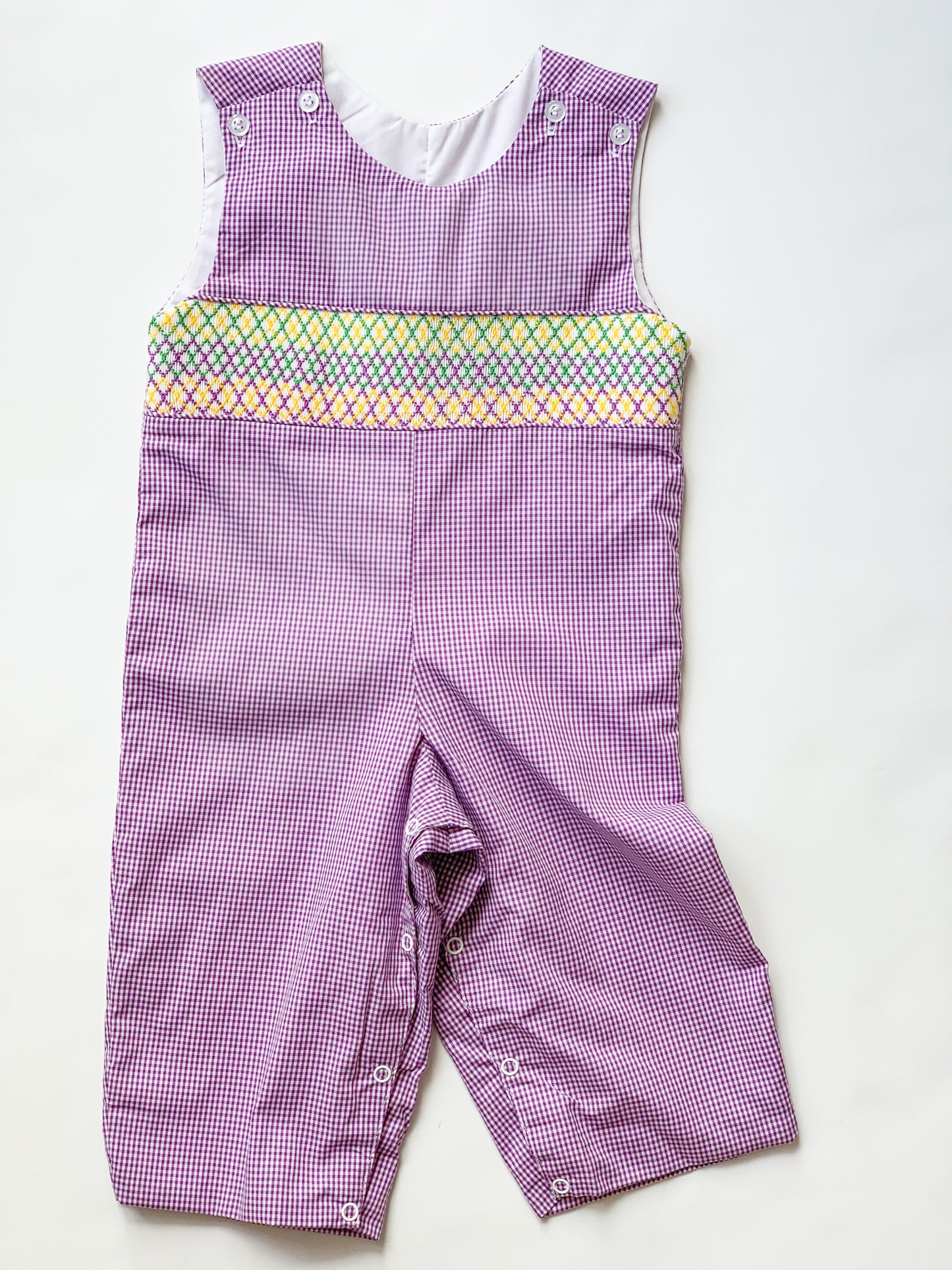 Smocked Mardi Gras Geo Longall - Infant