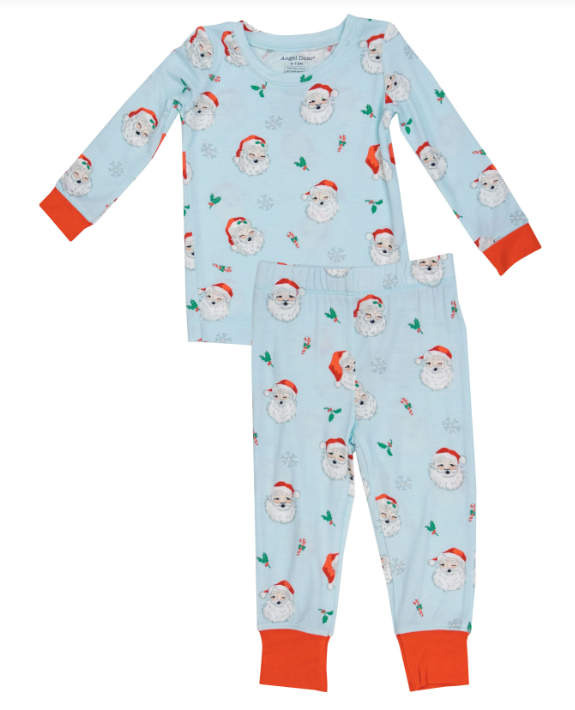 Vintage Santa Pajama Set Blue