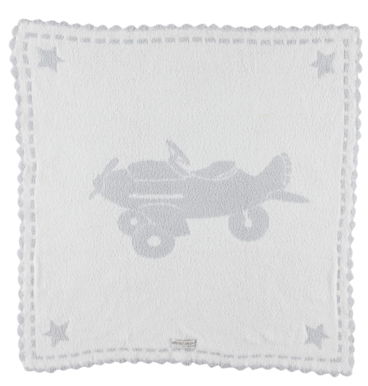 CozyChic Scalloped Receiving Blanket Blue Airplane