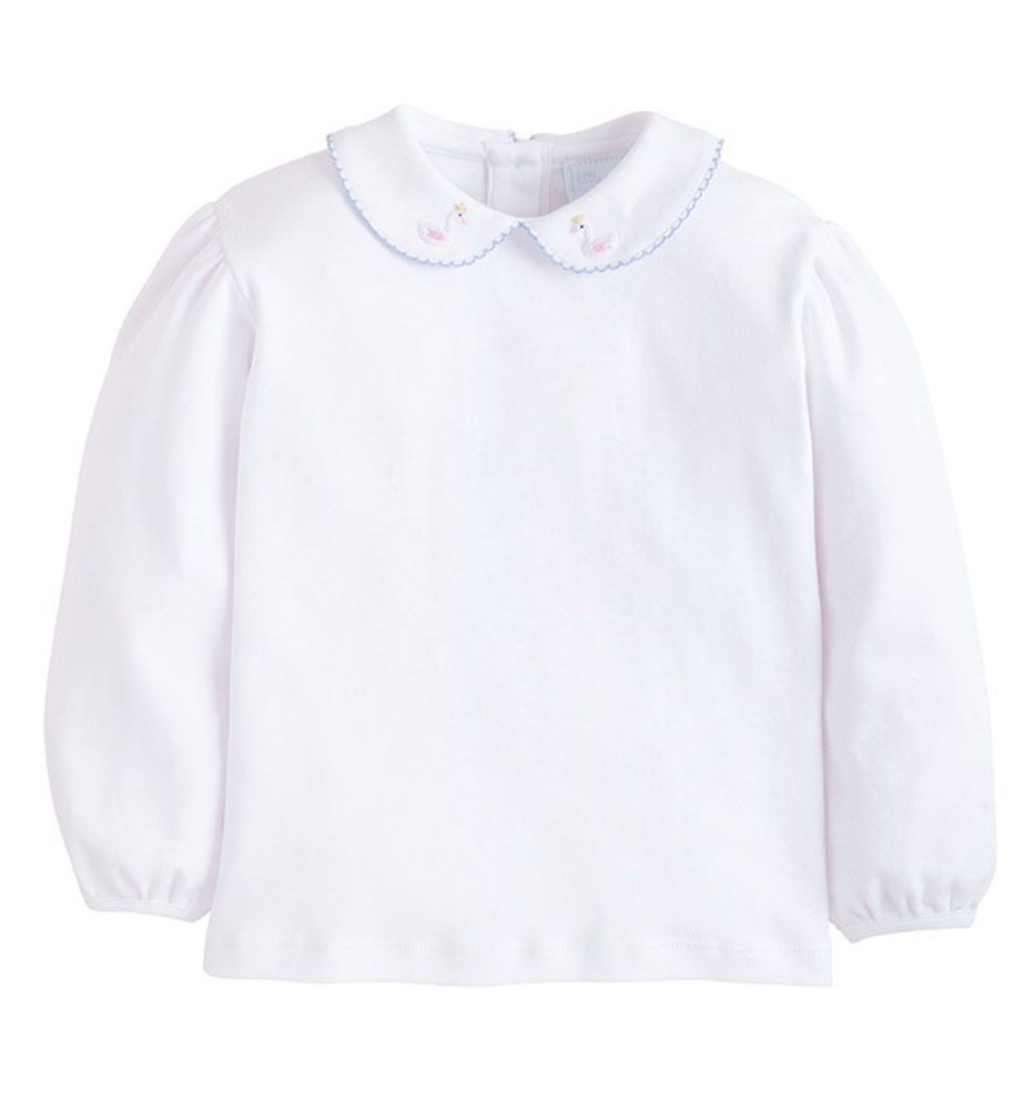 Long Sleeve Pin Point Blouse Swan