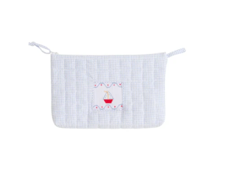 Quilted Luggage Cosmetic Bag Sailboat