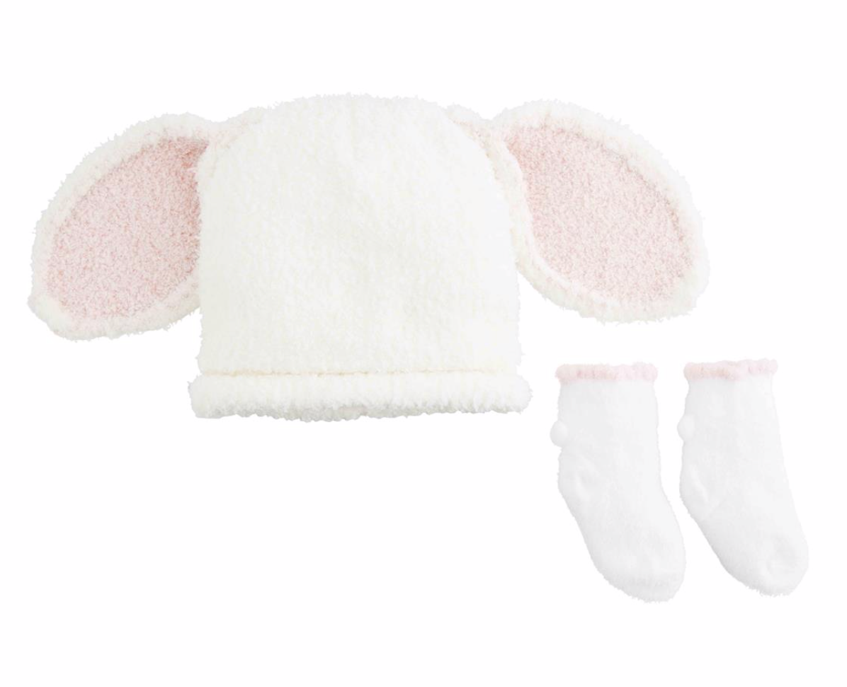PINK CHENILLE BUNNY HAT SOCK
