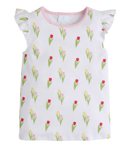 Angel Sleeve Tank Tulips