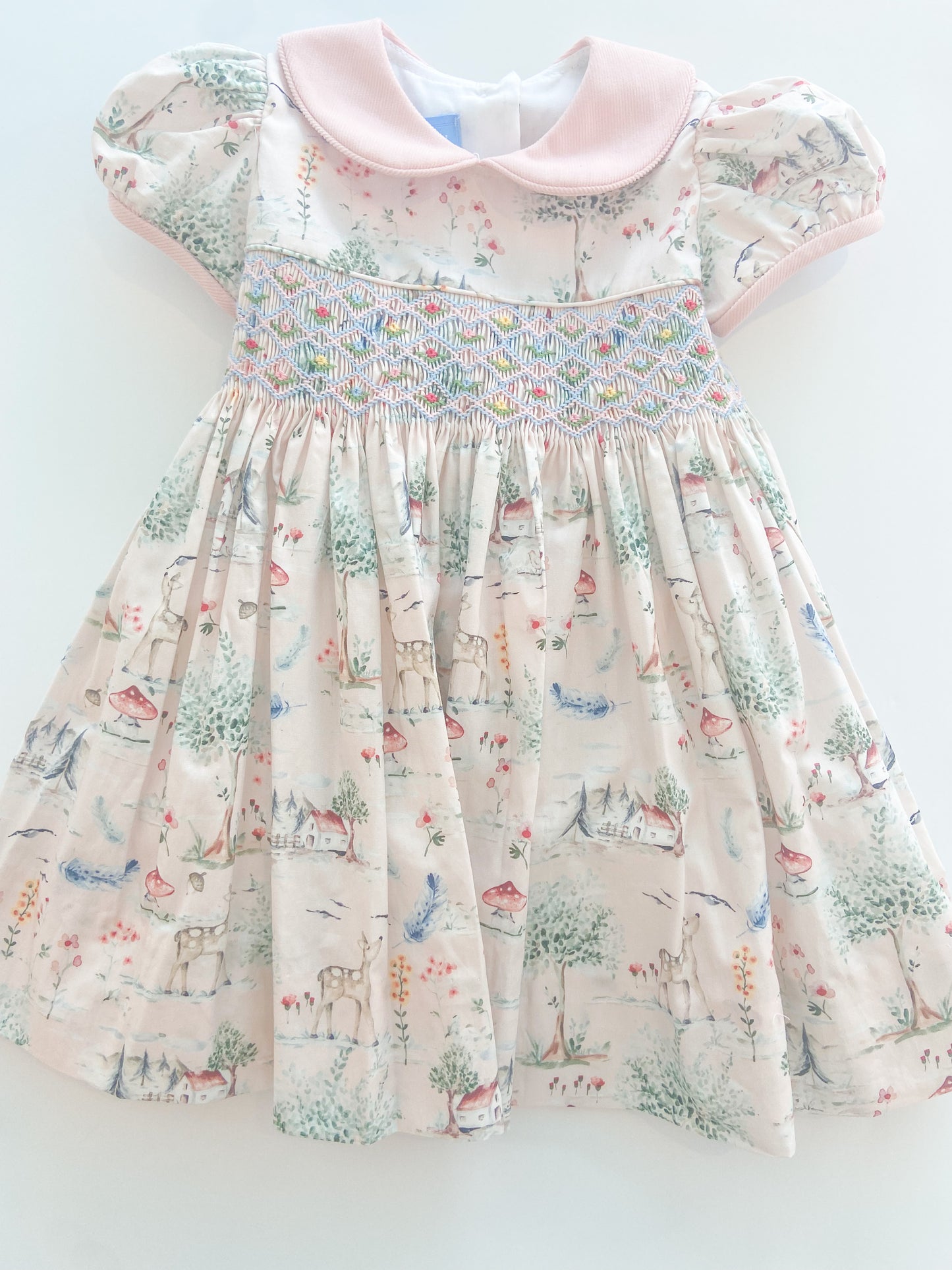 Reindeer Print Smocked Float Dress